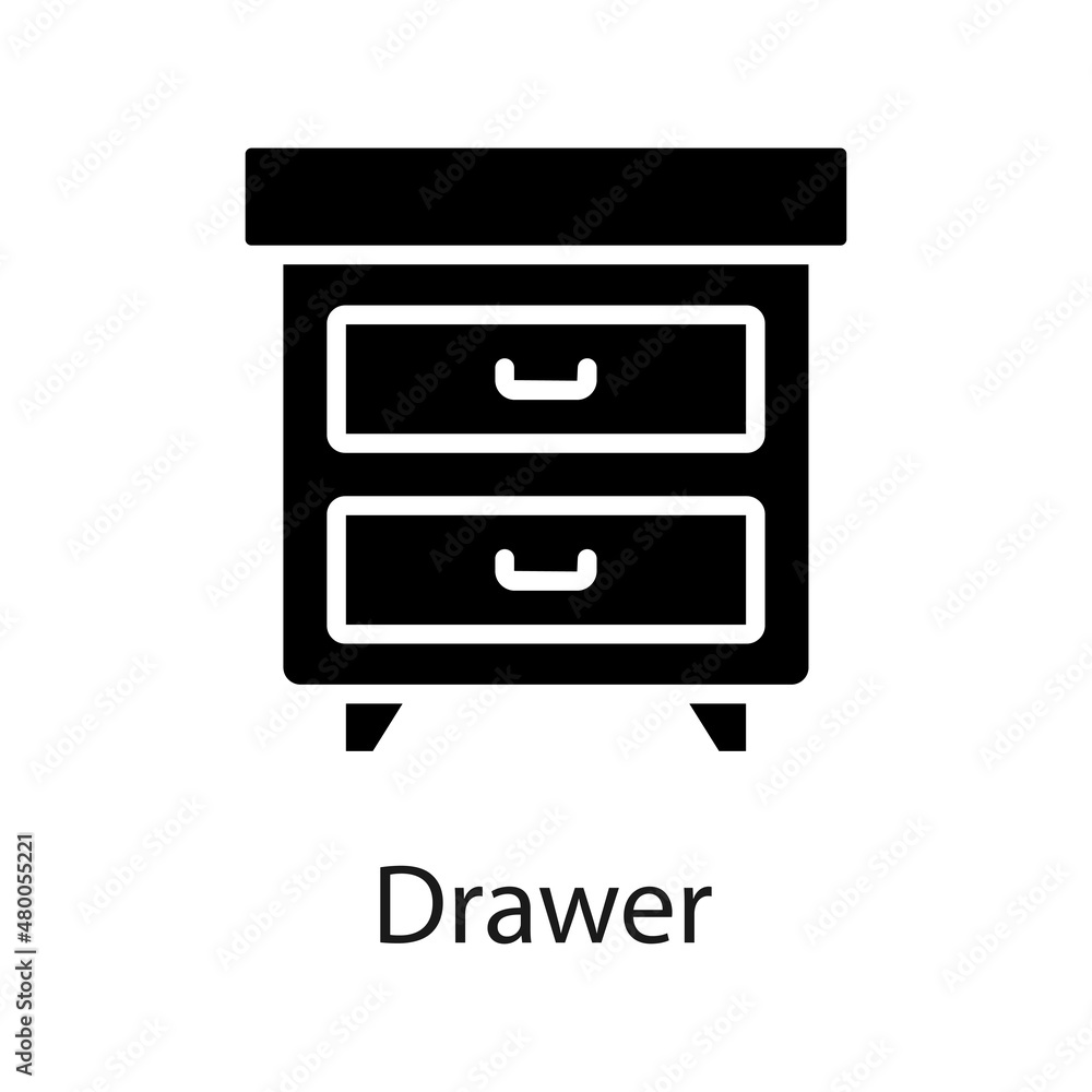 Drawer vector Solid icon for web isolated on white background EPS 10 file Drawer vector Solid icon for web isolated on white background EPS 10 file
