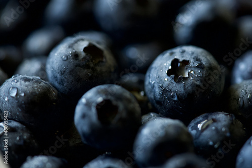 blueberries in a bowl macro