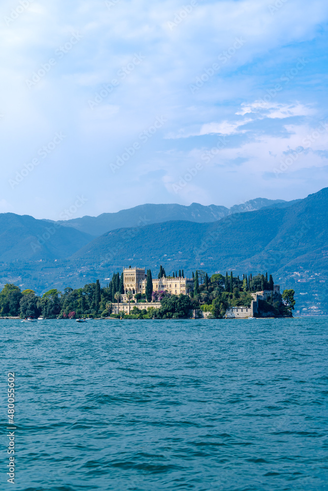 The Villa Borghese on Isola del Garda. Resort place on Lake Garda north of Italy. 