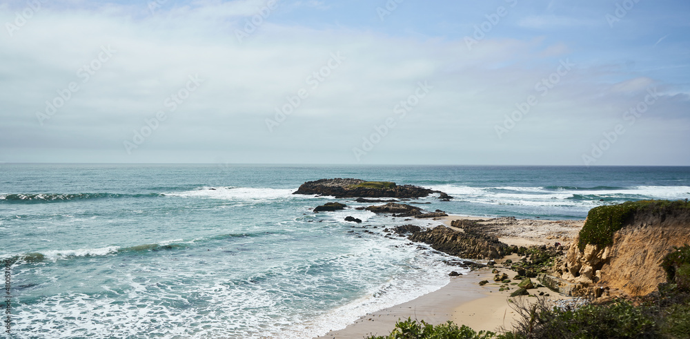 beach and rocks on california coast beach and rocks on california coast