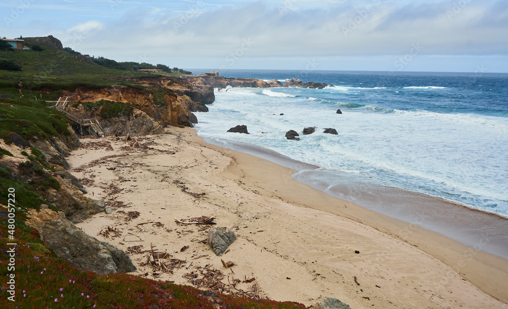 beach and sea on california coast