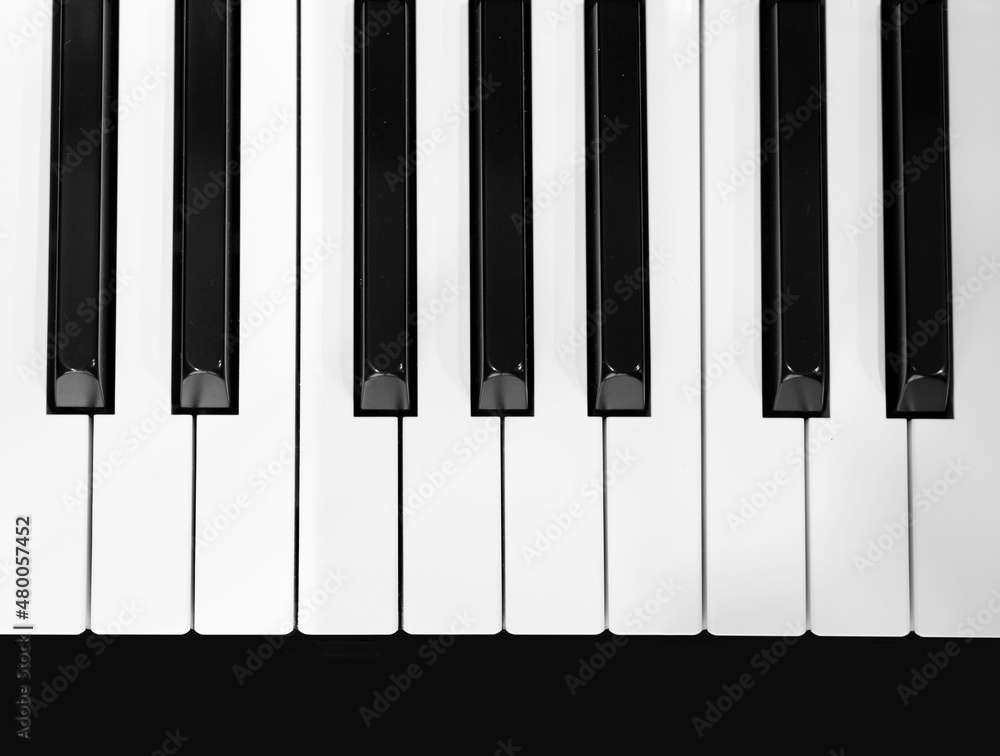 Piano keyboard vew from above Piano keyboard vew from above