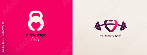 Fitness, Gym, workout and personal trainer logo. Trendy modern style symbol and icon