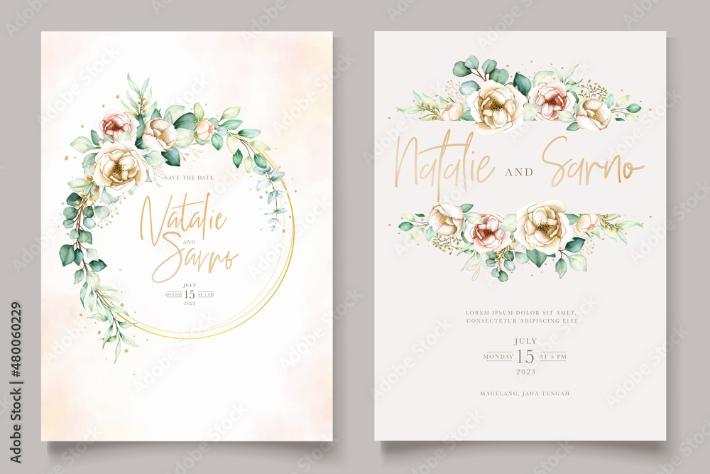 hand drawn peonies wedding invitation card set hand drawn peonies wedding invitation card set