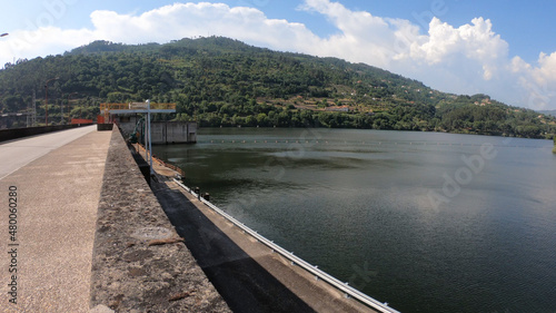 Sao Cristovao de Nogueira  Cinfaes  Portugal  June 11  2021  The Barragem do Carapatelo  Carapatelo Dam  is situated in river Douro  on the border of the districts of Porto and Viseu in Portugal.