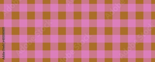Banner, plaid pattern. Brown on Violet color. Tablecloth pattern. Texture. Seamless classic pattern background.