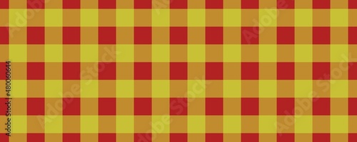 Banner, plaid pattern. Fire brick on Lime color. Tablecloth pattern. Texture. Seamless classic pattern background.