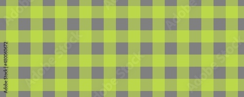 Banner, plaid pattern. Grey on Lime color. Tablecloth pattern. Texture. Seamless classic pattern background.