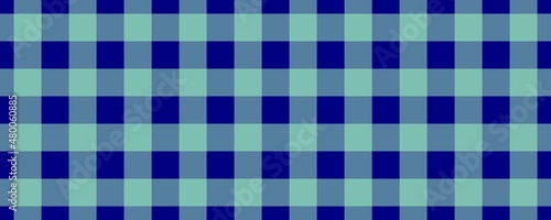 Banner, plaid pattern. Navy on Mint color. Tablecloth pattern. Texture. Seamless classic pattern background.