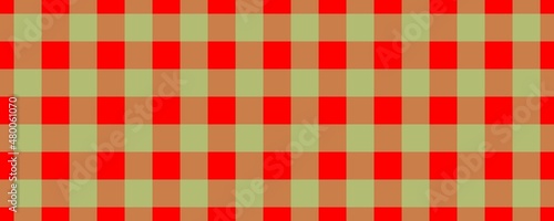 Banner, plaid pattern. Red on Pale Green color. Tablecloth pattern. Texture. Seamless classic pattern background.