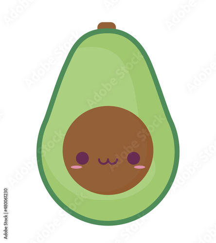 cute avocado smiling