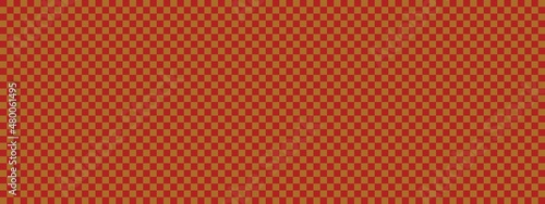 Checkerboard banner. Brown and Firebrick colors of checkerboard. Small squares, small cells. Chessboard, checkerboard texture. Squares pattern. Background.