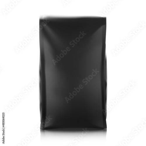 High realistic clean vertical bag mockup. Front view. Vector illustration isolated on white background. Easy to use for presentation your product, idea, promo, design. EPS10.	