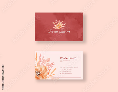 Beautiful floral business card template