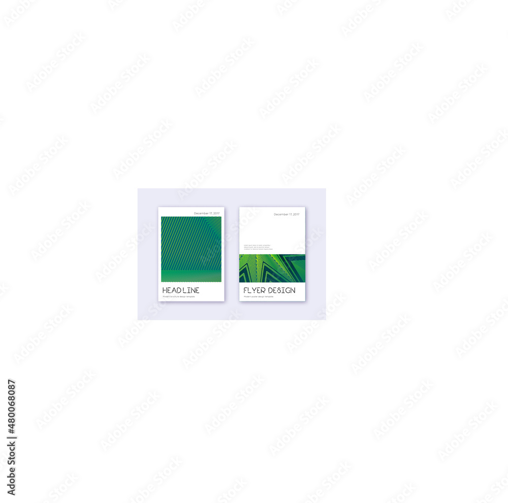 Fototapeta premium Minimal cover design template set. Green abstract