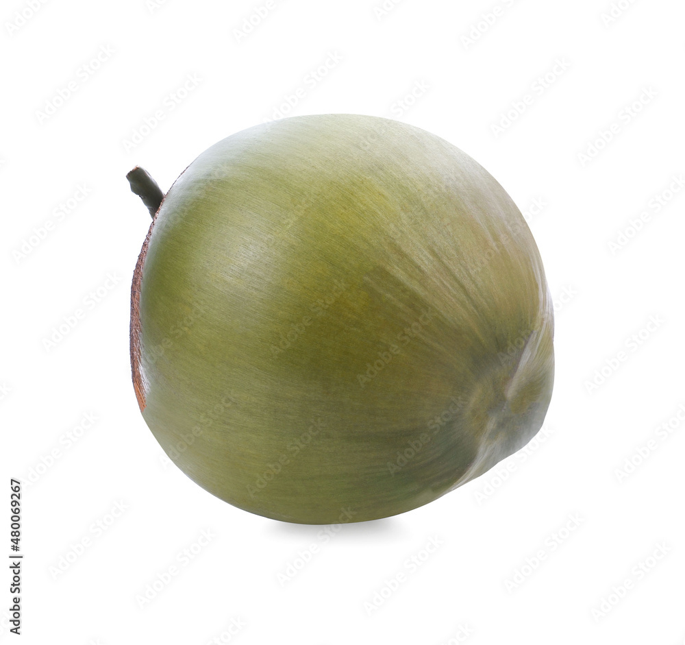 Fresh green coconut with straw ready to drinking isolated on white background. Fresh green coconut with straw ready to drinking isolated on white background.