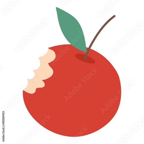 Red apple falling down with different things. Red apple fly, isolated Red apple fall, vector concept