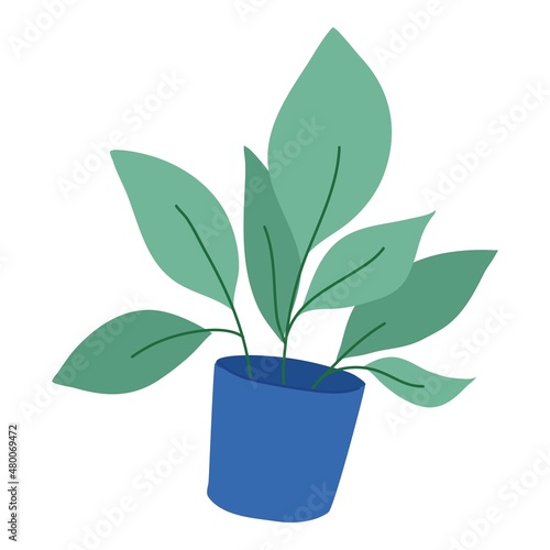 Plant pot falling down with different things. Plant pot fly, isolated Plant pot fall, vector concept