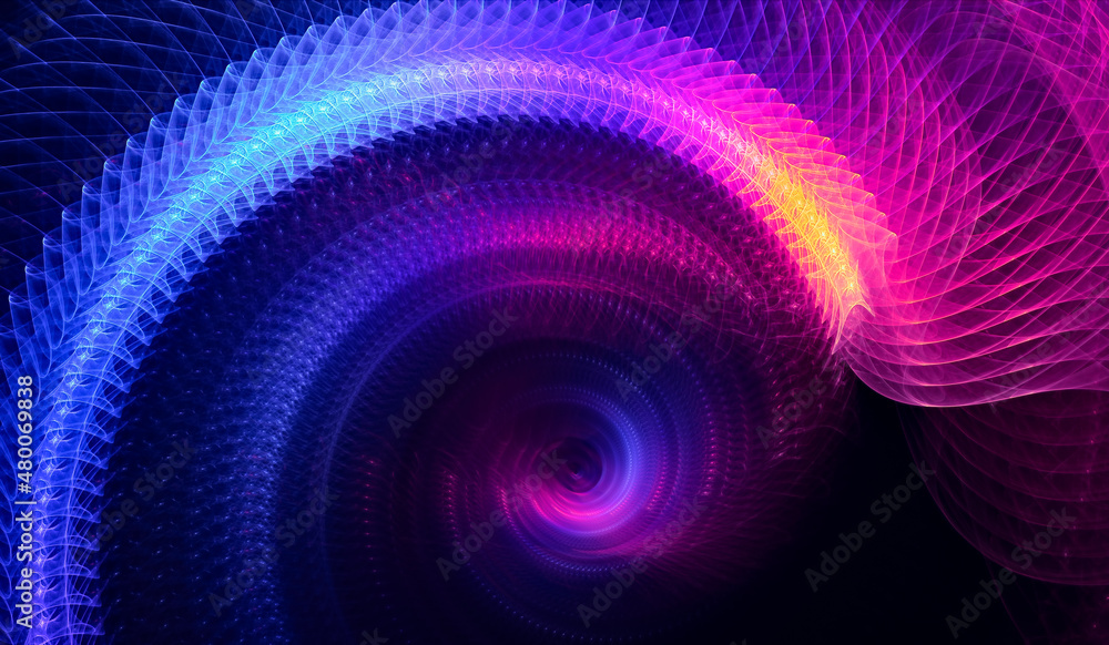 Abstract technology background - part of neon glowing spiral Abstract technology background - part of neon glowing spiral