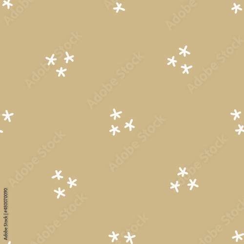 Gender neutral star seamless vector background. Simple whimsical sky two tone pattern. Kids nursery wallpaper or scandi all over print. 