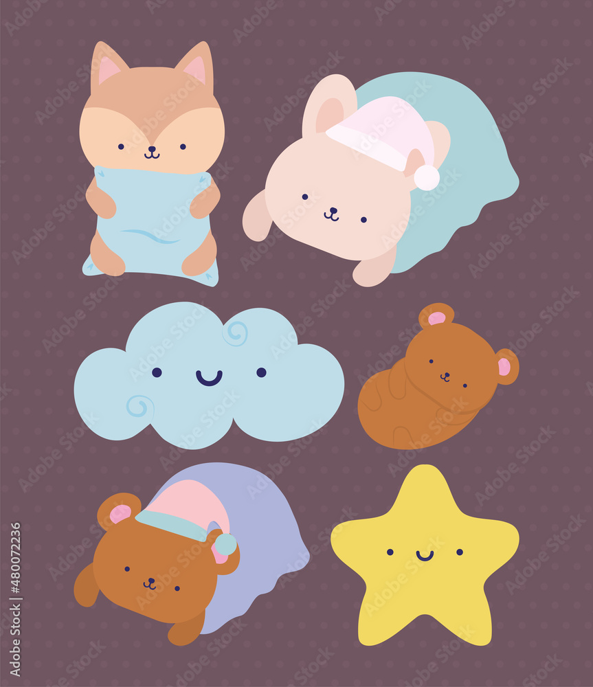 Fototapeta premium six good night items