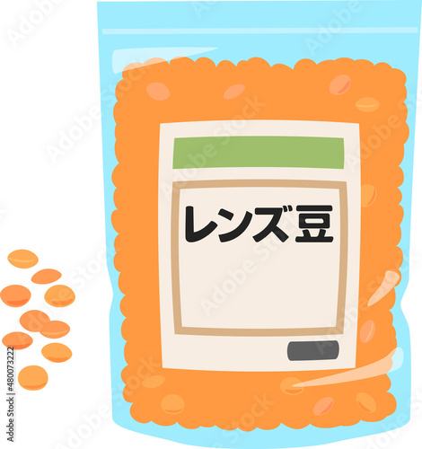 袋入りのレンズ豆