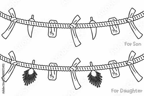 Geumjul. Geumjul is a rope used for tying a sacred object. This is the rope used to tie a child to birth in Korea. Outsiders are restricted from entering the area with this rope.