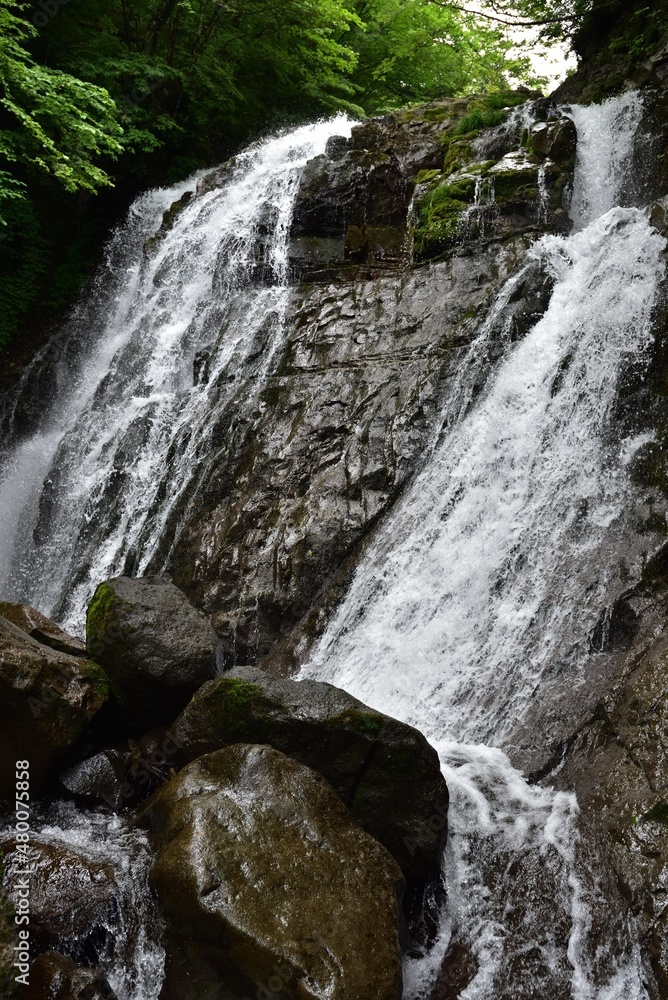 trekking around waterfall in summer trekking around waterfall in summer
