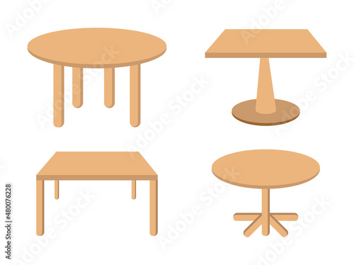 Wooden table furniture isolated icon © GodlineArt