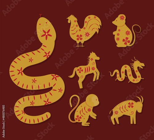 seven chinese zodiac animals © grgroup