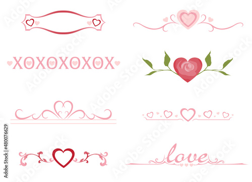A set of Valentine themed dividers 