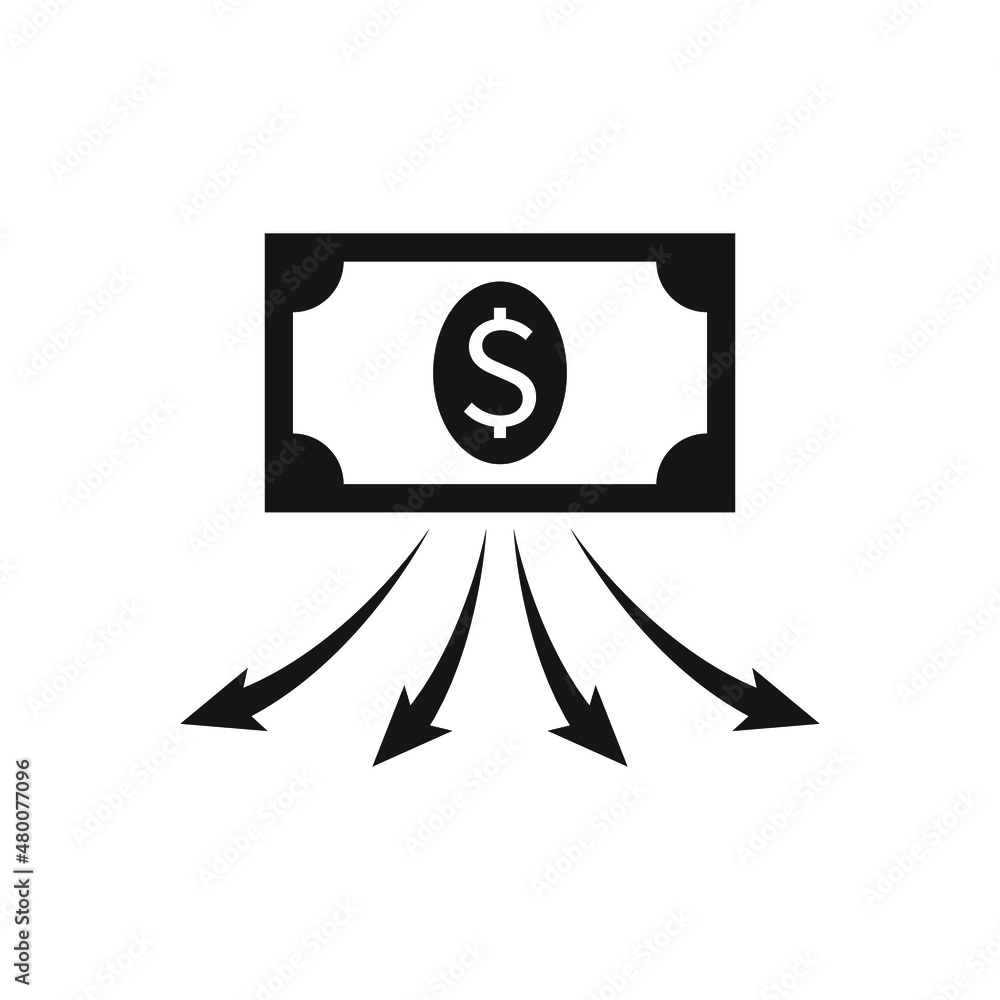 Simple cash flow icon design isolated on white background Simple cash flow icon design isolated on white background