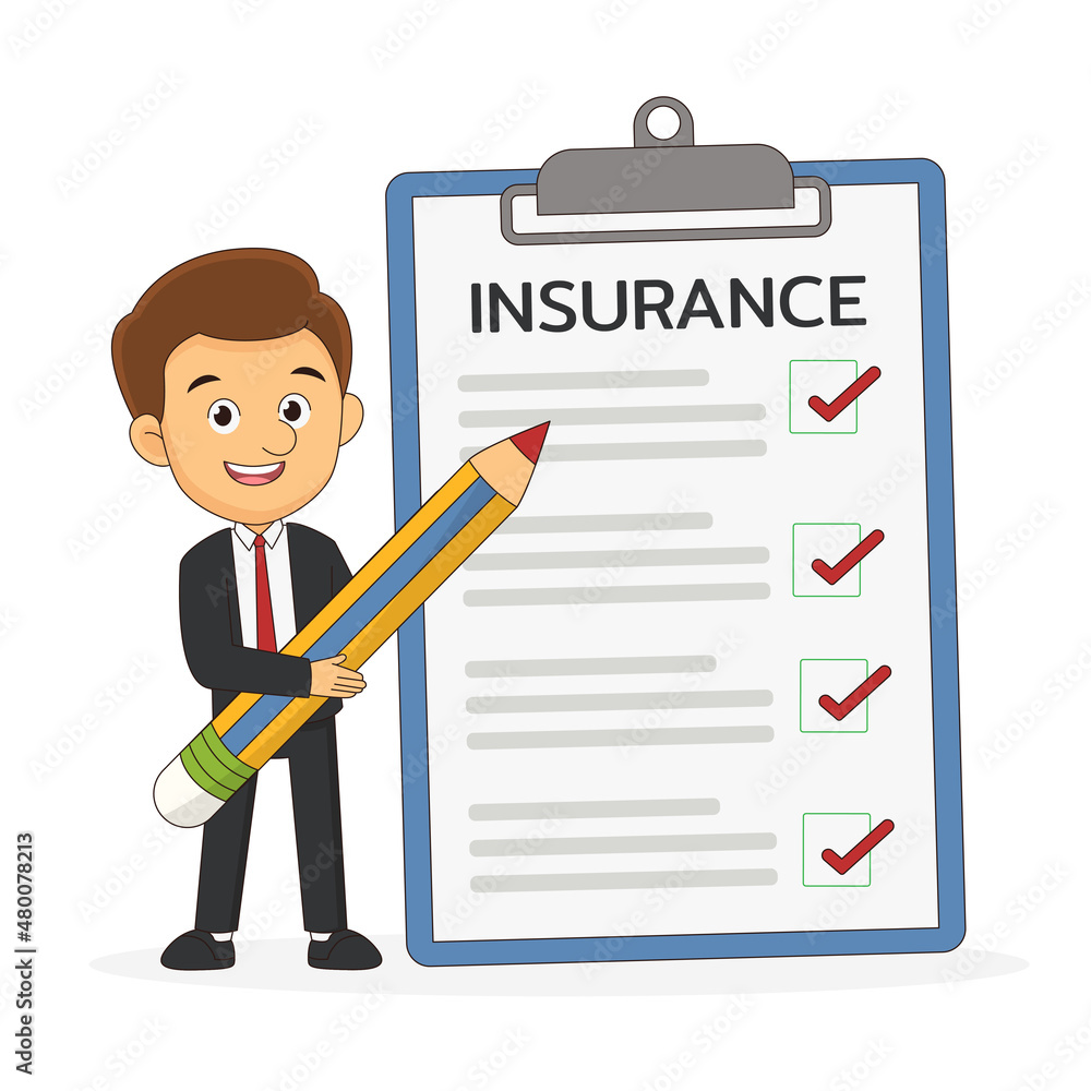 Young man with insurance document in his hands Young man with insurance document in his hands