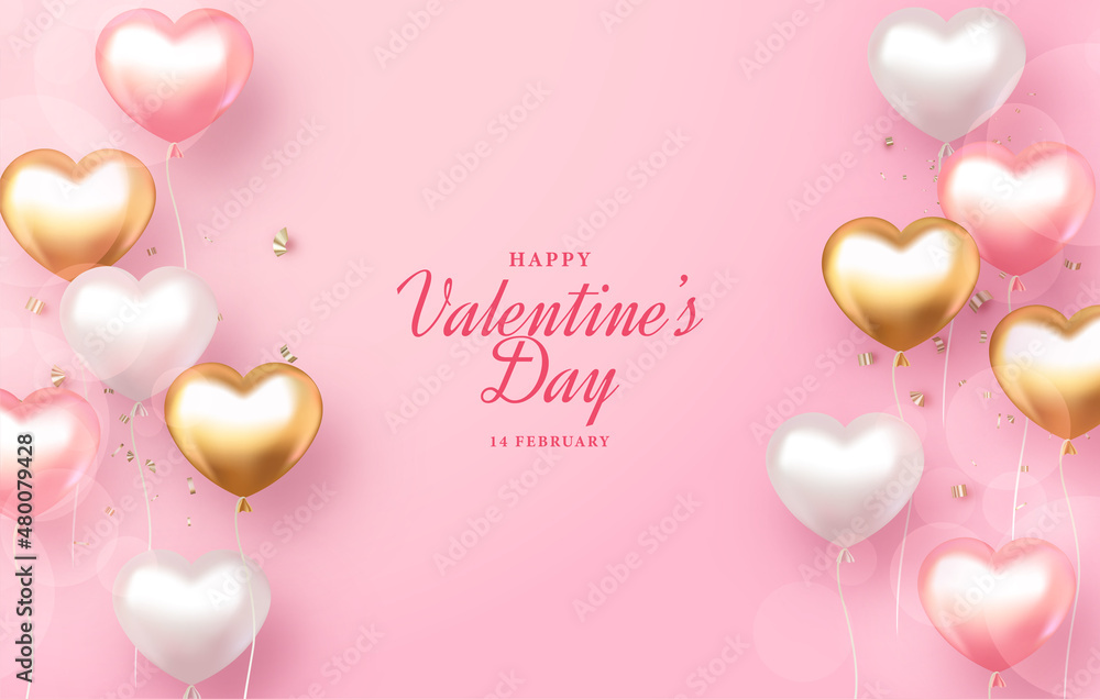 Valentines day with bright background