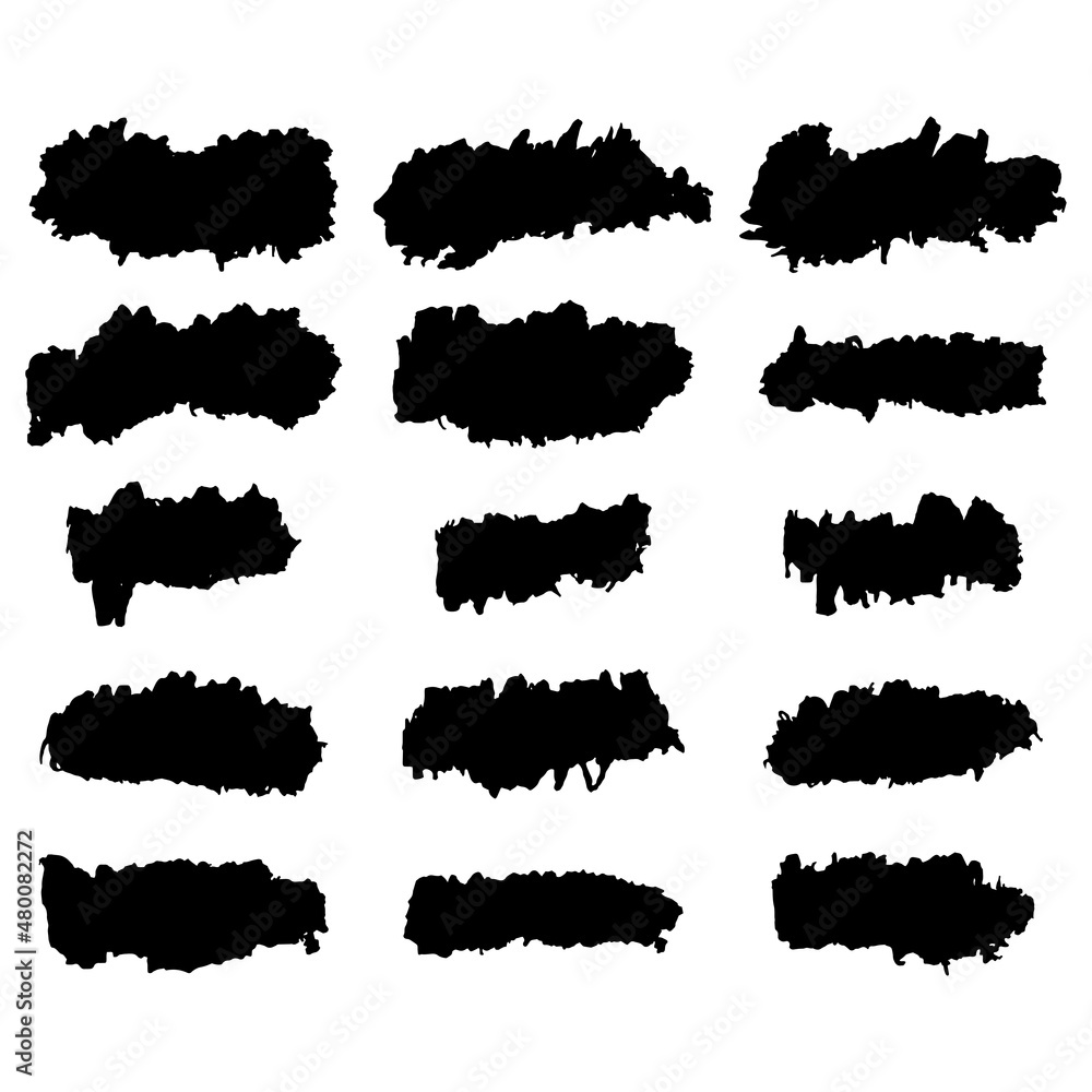Hand painted brush strokes.Grunge brush strokes. Hand painted brush strokes.Grunge brush strokes.