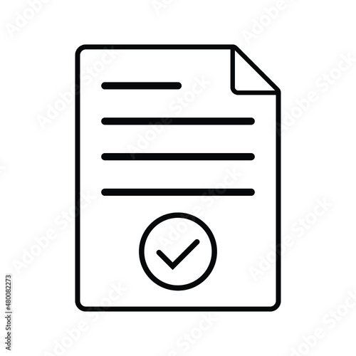 Approved document icon simple vector. Certificate mark. Complete qualification on white background