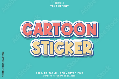 cartoon sticker editable text effect