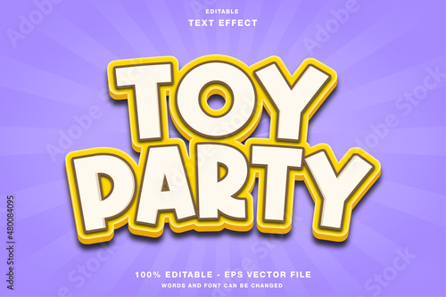 Toy Party Cartoon Editable Text Effect