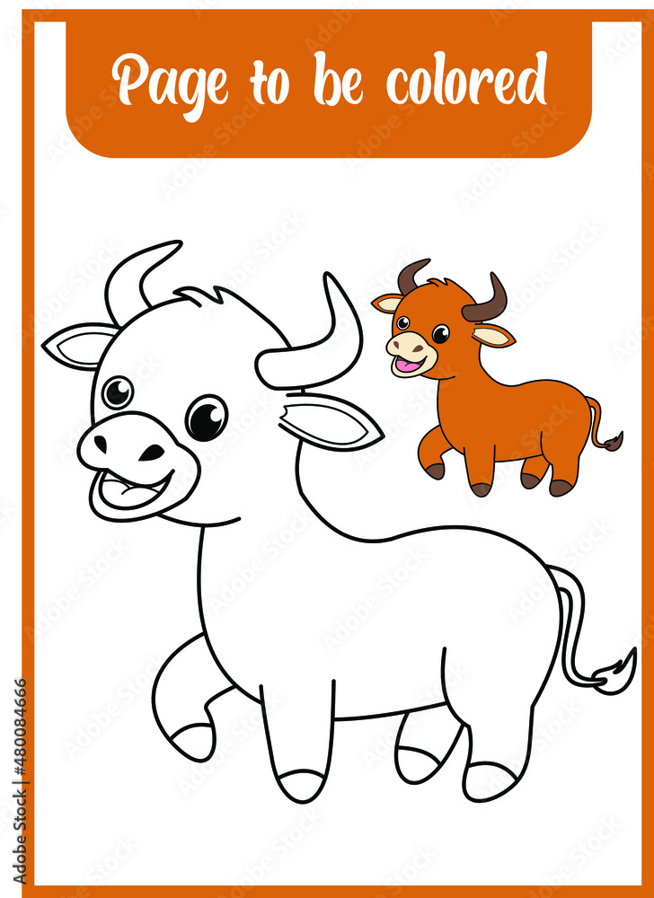 animal alphabet of bull. color this. animal alphabet of bull. color this.