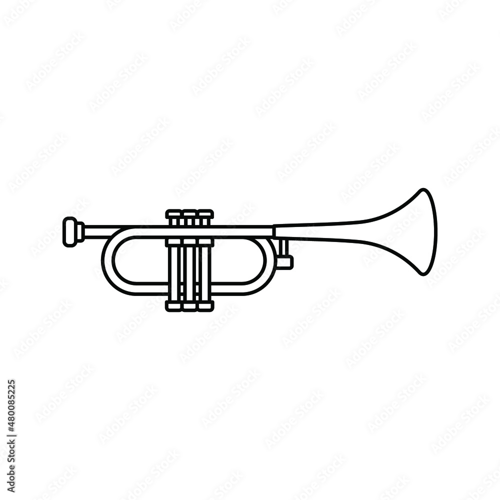 Obraz premium Trumpet icon. Trumpet symbol flat style icon design. vector illustration