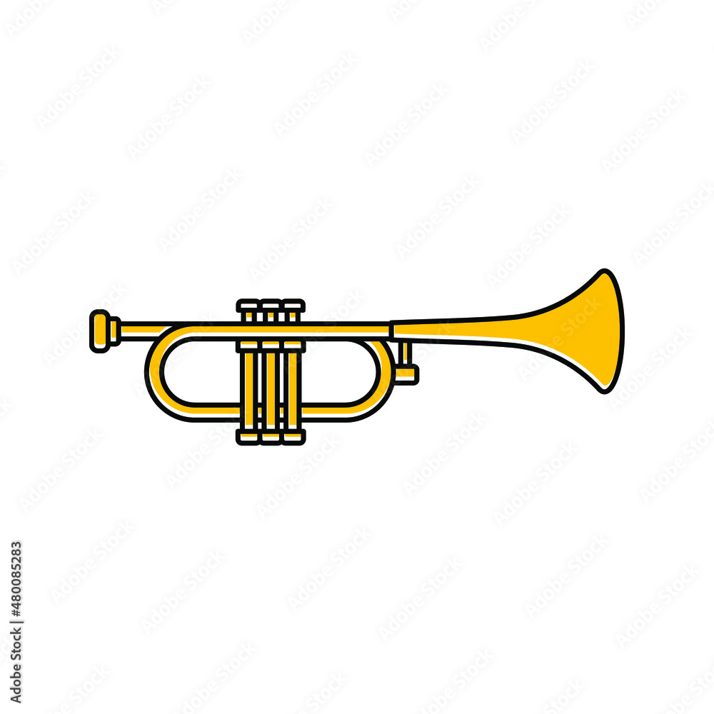 Obraz premium Trumpet icon. Trumpet symbol flat style icon design. vector illustration