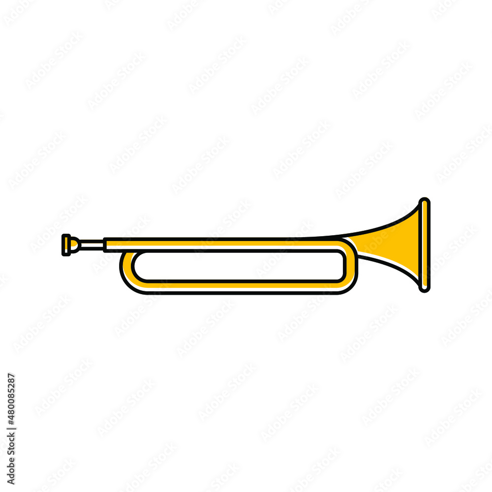 Trumpet icon. Trumpet symbol flat style icon design. vector illustration Trumpet icon. Trumpet symbol flat style icon design. vector illustration