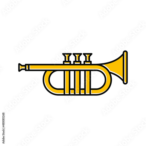 Trumpet icon. Trumpet symbol flat style icon design. vector illustration