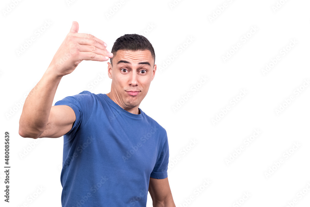 Man man inviting to come gesturing with the hand