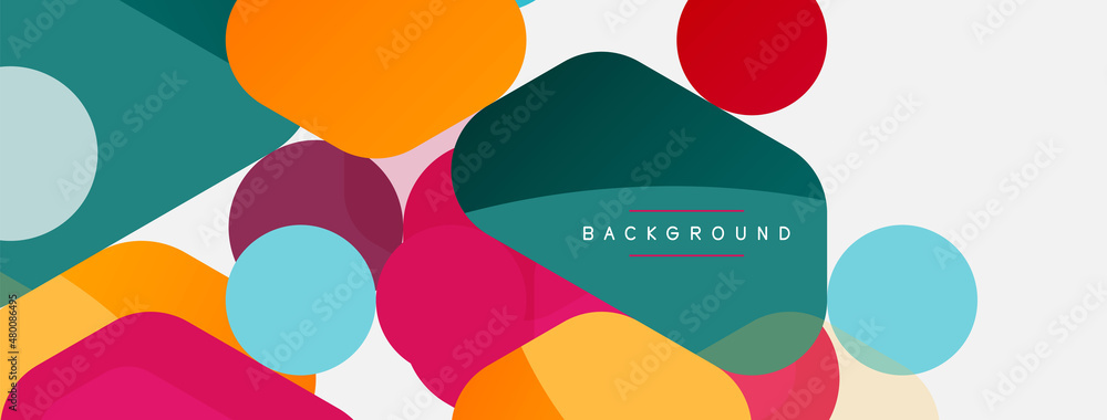 Abstract round geometric shapes and circles background. Trendy techno business template for wallpaper, banner, background or landing Abstract round geometric shapes and circles background. Trendy techno business template for wallpaper, banner, background or landing