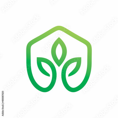 green nature leaf building logo design