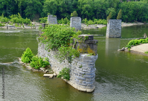 The remnants of the old Appalachian Trail Bridge in Harpers Ferry, West Virginia, U.S photo