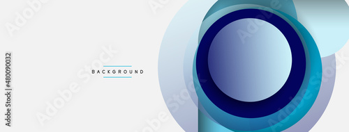 Vector round shapes circles minimal geometric background. Vector illustration for wallpaper banner background or landing page