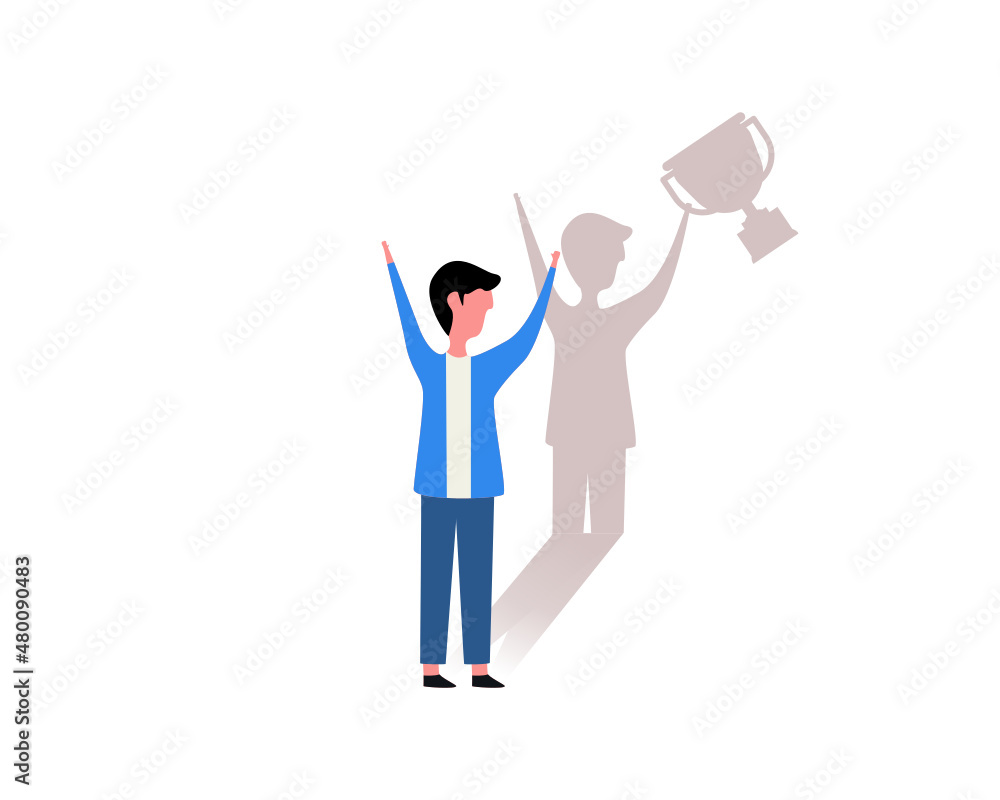 Success, celebration, win, goal achievement, business with shadow concept. Success, celebration, win, goal achievement, business with shadow concept.
