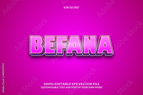 Befana editable text effect 3 dimension emboss comic style